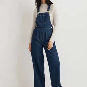 Madewell Superwide-Leg Overalls Dark Blue Size 4 - Festival Stagecoach Coachella